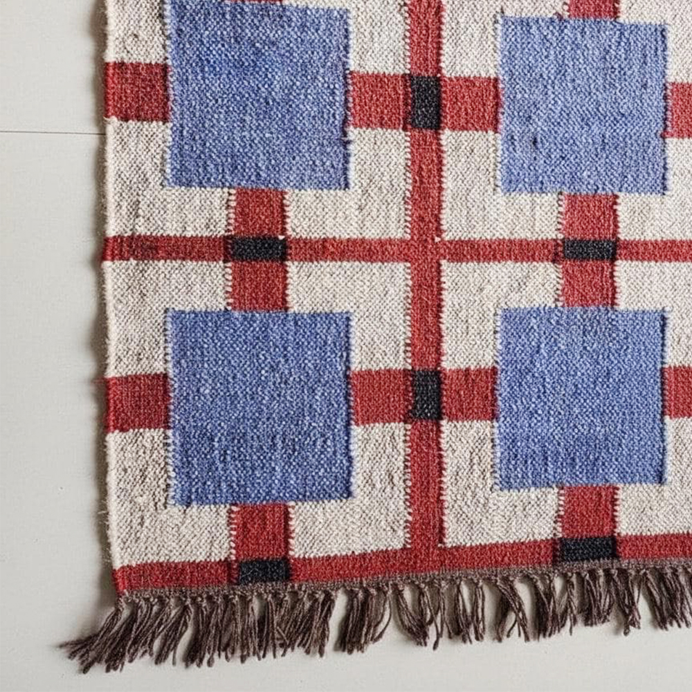 Handcrafted Jute Multicolor Vintage Dhurrie For Home